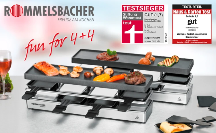 Grill Raclette Rommelsbacher RC 1600 z Kamieniem Naturalnym dla 8 Osób