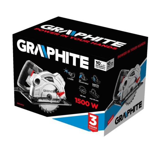 Pilarka Tarczowa Ręczna Graphite 58G492 1500W Tarcza 185mm Laser