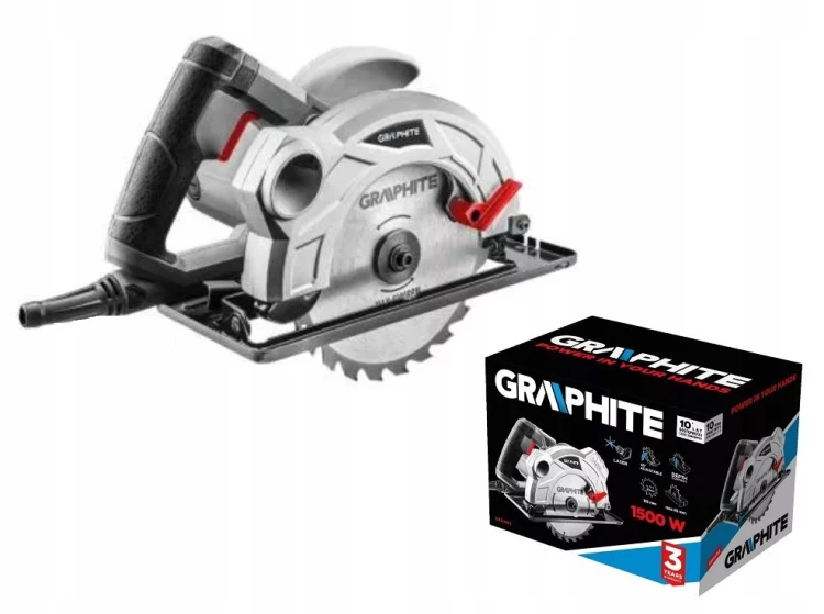 Pilarka Tarczowa Ręczna Graphite 58G492 1500W Tarcza 185mm Laser