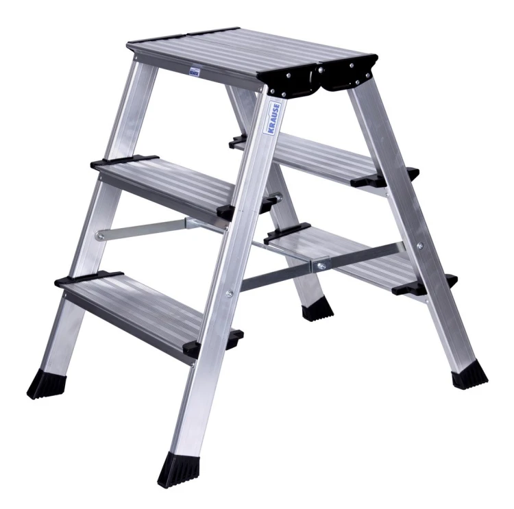 Schodki Aluminiowe Składane Dwustronne Krause Monto Toppy 2x3 Stopnie (126030)