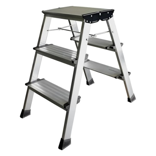 Schodki Aluminiowe Składane Dwustronne Krause Monto Toppy 2x3 Stopnie (126030)