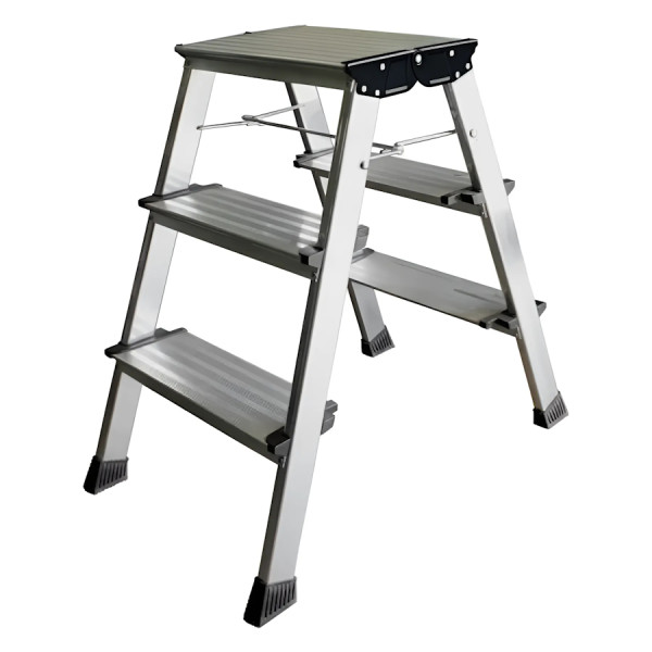 Schodki Aluminiowe Składane Dwustronne Krause Monto Toppy 2x3 Stopnie (126030)