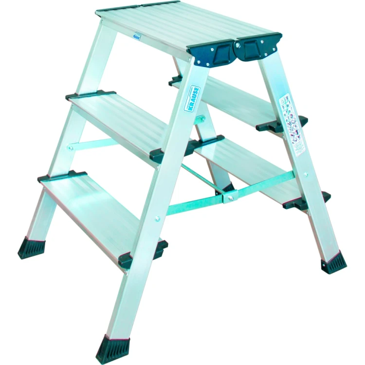 Schodki Aluminiowe Składane Dwustronne Krause Monto Toppy 2x3 Stopnie (126030)