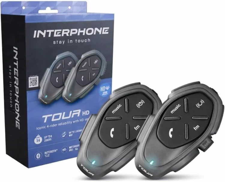 Zestaw Interkomów Motocyklowych Interphone Tour HD Twin Pack na 2 Kaski