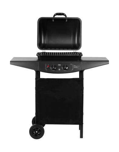 Grill Gazowy Ogrodowy Teesa BBQ 2000 2 Palniki 5kW z Pokrywą i Półkami