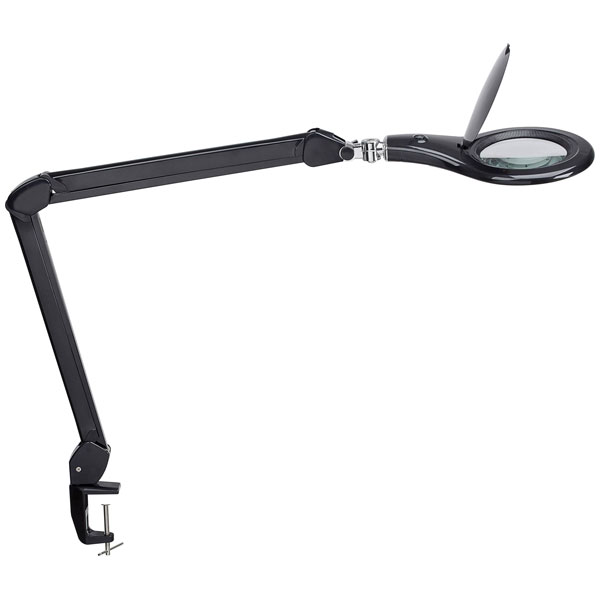 Lampa z Lupą Powiększającą LED MAUL Makro 8W ze Szklaną Soczewką i Podstawą Biała (8263590)