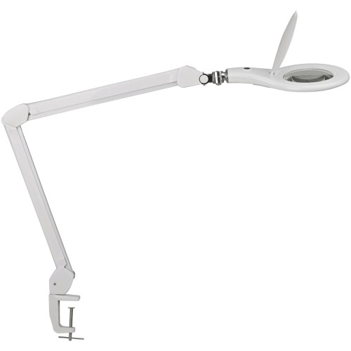 Lampa z Lupą Powiększającą LED MAUL Makro 8W ze Szklaną Soczewką i Podstawą Biała (8263590)