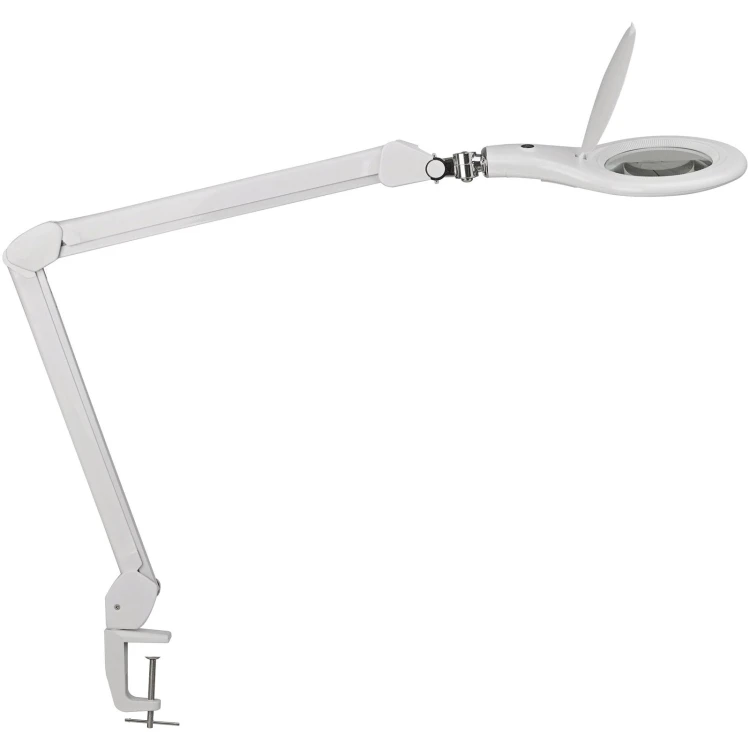 Lampa z Lupą Powiększającą LED MAUL Makro 8W ze Szklaną Soczewką i Podstawą Biała (8263590)