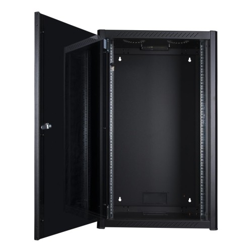 Wisząca Szafa Serwerowa Rack 19" Lanview 20U 600x450x1000mm Czarna Szklane Drzwi