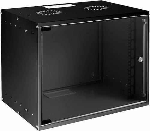 Wisząca Szafa Serwerowa Rack 19" Lanview SOHO 9U 565x400x440mm Czarna Szklane Drzwi