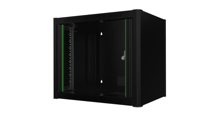 Wisząca Szafa Serwerowa Rack 19" Lanview SOHO 9U 565x400x440mm Czarna Szklane Drzwi