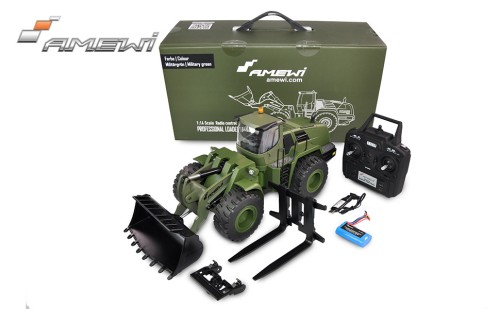 Zdalnie Sterowana Ładowarka Kołowa RC Amewi Radlader G485E 1:14 Metalowa 2.4GHz