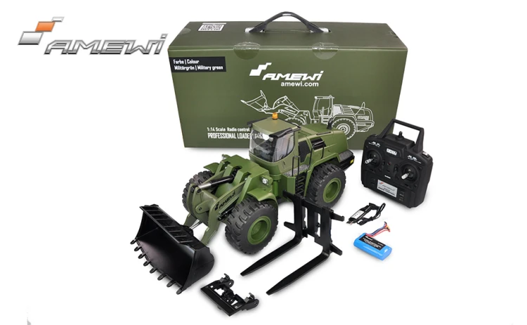 Zdalnie Sterowana Ładowarka Kołowa RC Amewi Radlader G485E 1:14 Metalowa 2.4GHz