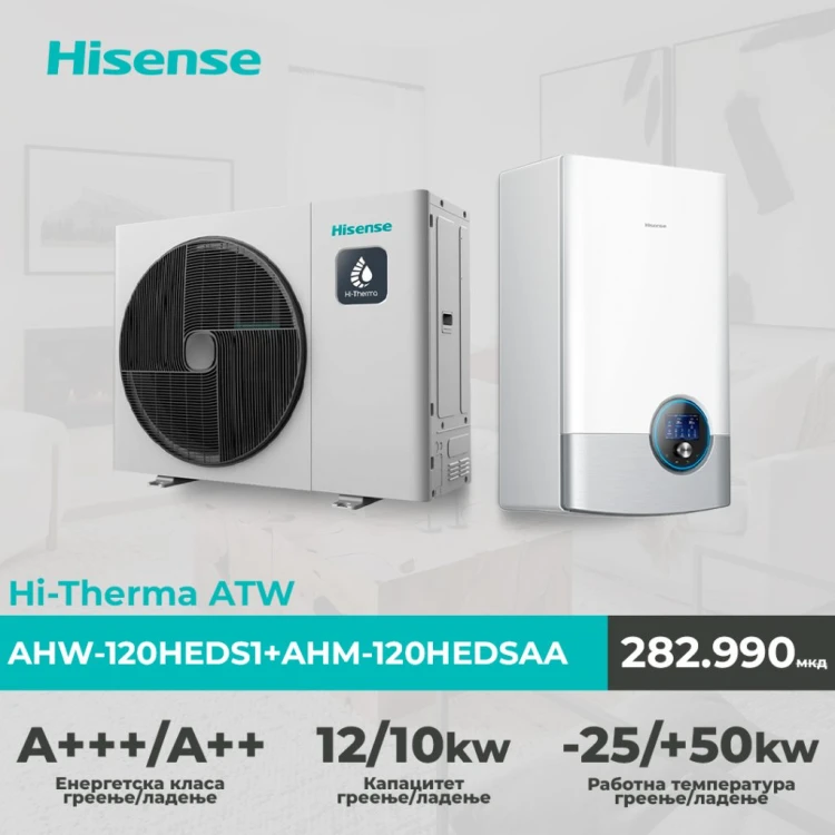 Pompa ciepła Hisense Hi-Therma AHW-120HEDS1 12 kW jednostka zewnętrzna split R32