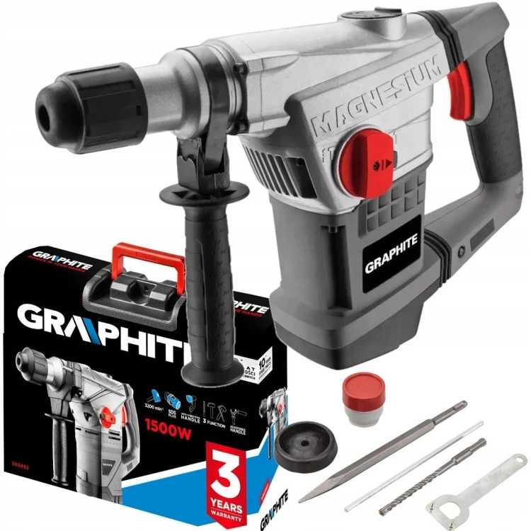 Młotowiertarka Graphite 58G862 SDS-plus 1500 W 4,5 J z walizką