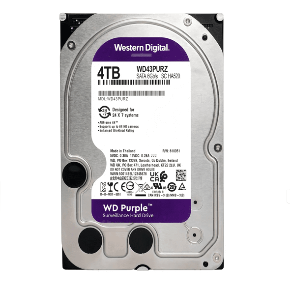 Dysk HDD WD Purple 4 TB 3,5" SATA III 256 MB do monitoringu WD43PURZ