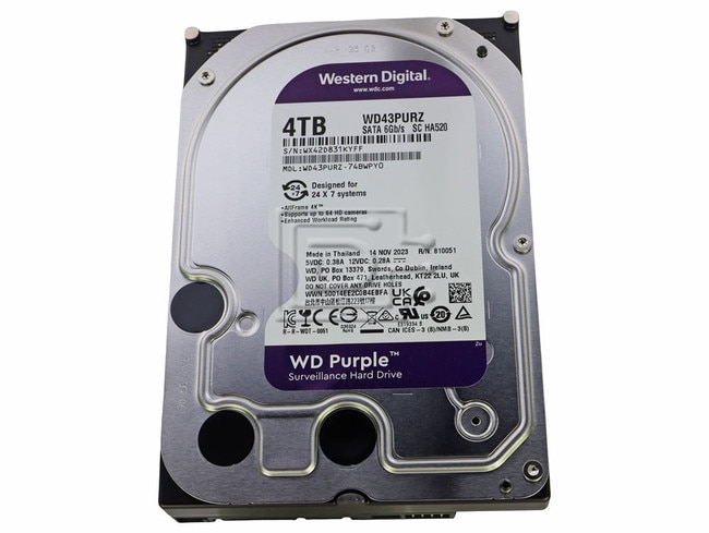 Dysk HDD WD Purple 4 TB 3,5" SATA III 256 MB do monitoringu WD43PURZ