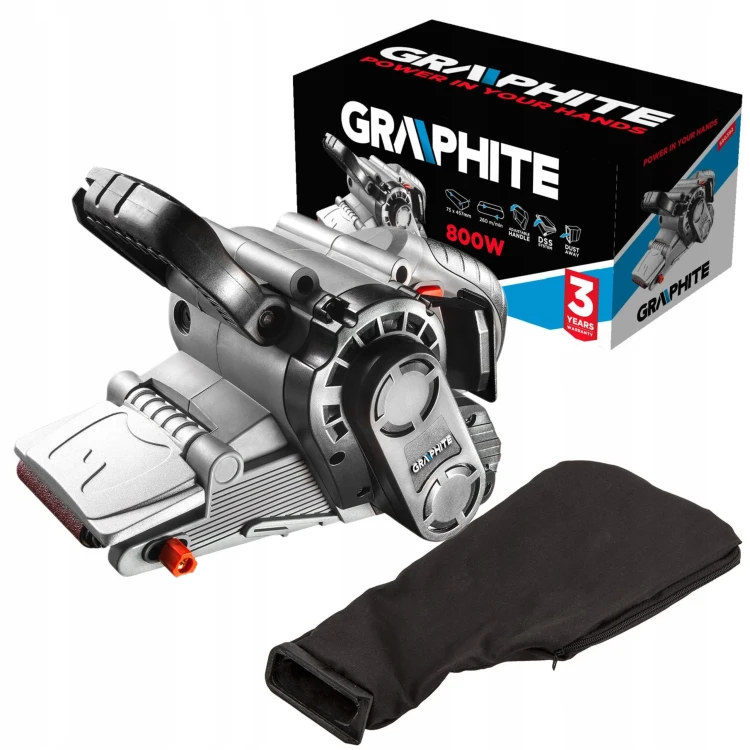 Szlifierka taśmowa Graphite 59G394 800 W 75 × 457 mm w walizce