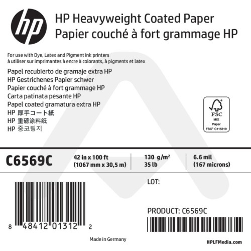 Papier HP C6569C Heavyweight Coated 131 g/m² rolka 1067 mm × 30,5 m