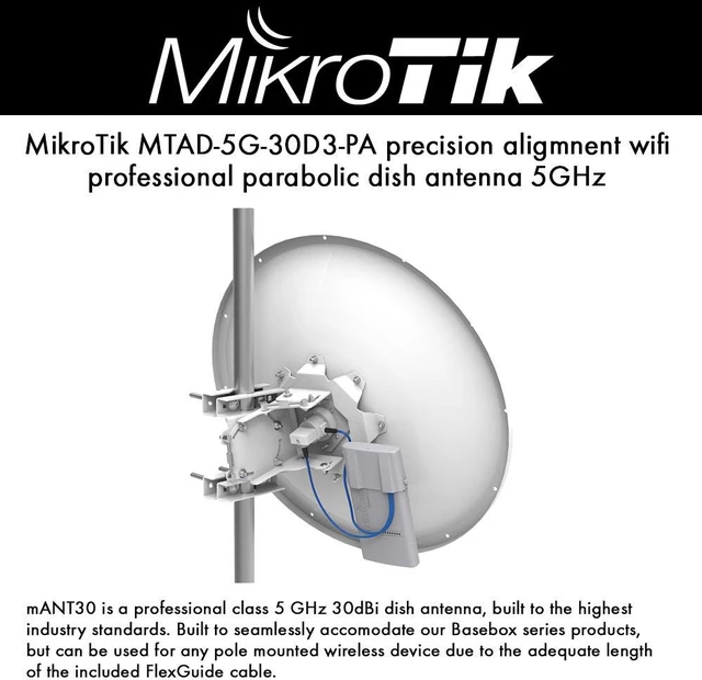 Antena paraboliczna MikroTik mANT30 PA MTAD-5G-30D3-PA 5 GHz 30 dBi