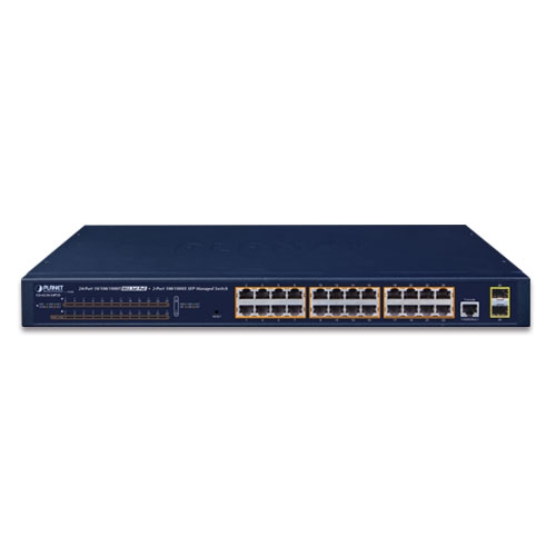 Switch zarządzalny PLANET GS-4210-24P2S 24× GbE PoE+ 300 W + 2× SFP