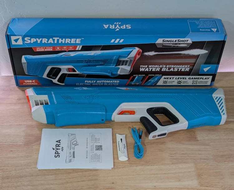 Pistolet na wodę elektroniczny Spyra Three niebieski