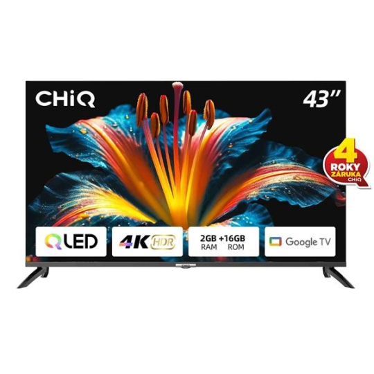 Telewizor CHiQ U43QST 43" 4K QLED Google TV bezramkowy