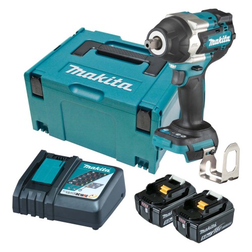 Klucz udarowy Makita DTW701RTJ 18V 1/2" 700 Nm 2× 5,0 Ah, ładowarka, MAKPAC
