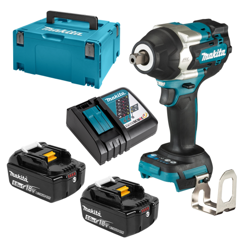 Klucz udarowy Makita DTW701RTJ 18V 1/2" 700 Nm 2× 5,0 Ah, ładowarka, MAKPAC