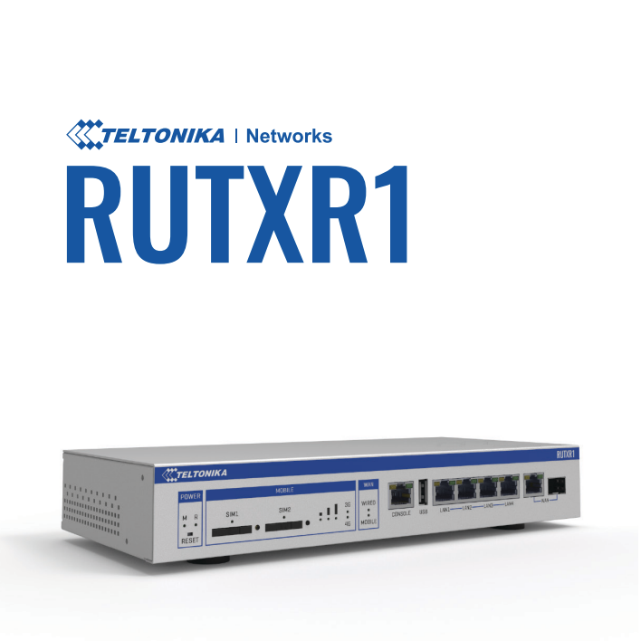 Router LTE Teltonika RUTXR1 rack 19" SFP dual SIM Wi-Fi redundantne zasilanie