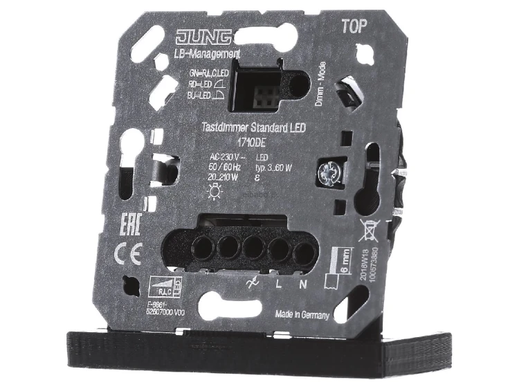 Ściemniacz przyciskowy Jung 1710 DE Standard LED 3–210 W podtynkowy