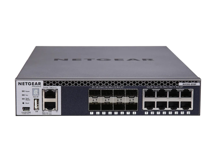 Switch zarządzalny L3 NETGEAR XSM4316S M4300-8X8F 8× 10GbE RJ-45 + 8× SFP+ 1U