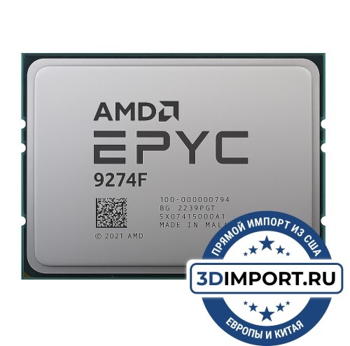 Procesor AMD EPYC 9274F SP5 24 rdzeni 4,05–4,3 GHz 256 MB L3 320 W tray