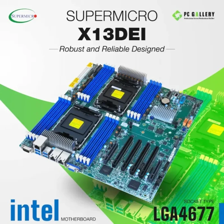 Płyta główna Supermicro X13DEi-T 2× LGA4677 C741 16× DDR5 2× 10GbE E-ATX (bulk)