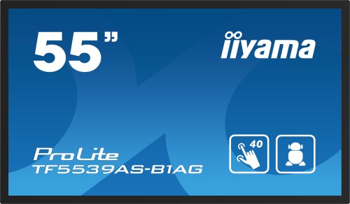 iiyama TF5539AS-B1AG signage display Kiosk 138,7 cm (54.6") LED 435 cd/m² 4K Ultra HD Czarny Ekran 