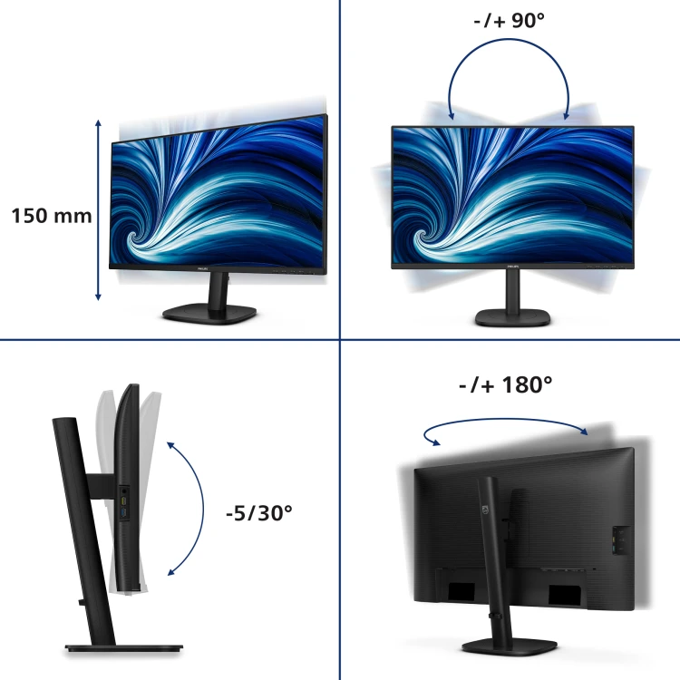 Philips 27B2N3500J/00 monitor komputerowy 68,6 cm (27") 2560 x 1440 px 2K LCD Czarny
