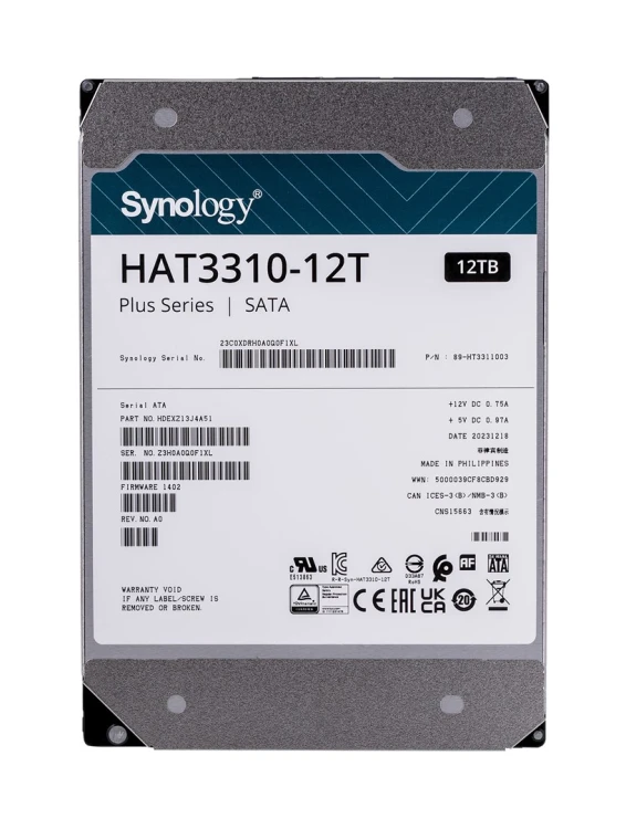 Synology HDD HAT3310-12T 12TB SATA HDD Plus Series