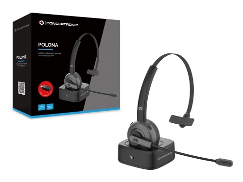 Conceptronic POLONA03BD słuchawki/zestaw słuchawkowy Bezprzewodowy Opaska na głowę Biuro/centrum