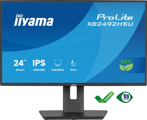 iiyama ProLite XB2492HSU-B1 monitor komputerowy 60,5 cm (23.8") 1920 x 1080 px Full HD LED Czarny