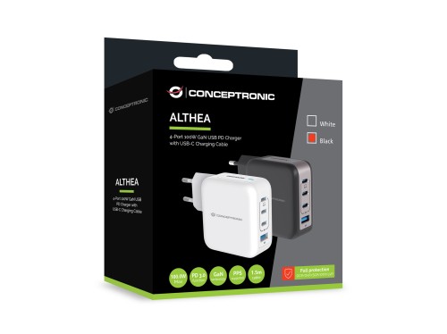 Conceptronic ALTHEA18B ładowarka do urządzeń przenośnych Uniwersalne Czarny Prąd przemienny Szy