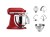 KitchenAid Artisan 5KSM175PS Mikser stojący 300 W Czerwony