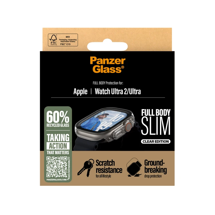 PanzerGlass ® Case Full Body Slim Transparent Apple Watch Ultra 4 | Ultra 3 | Ultra 2 | Ultra | 49m