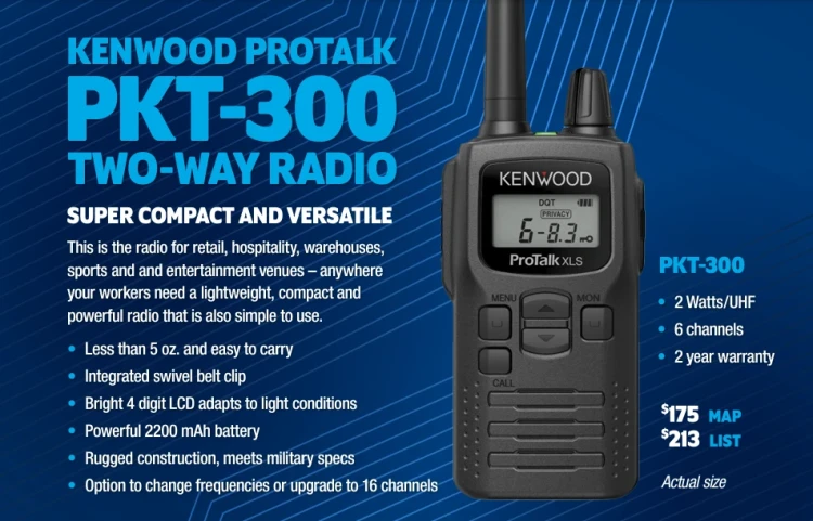 KENWOOD PMR446 PKT-300 ProTalk XLS
