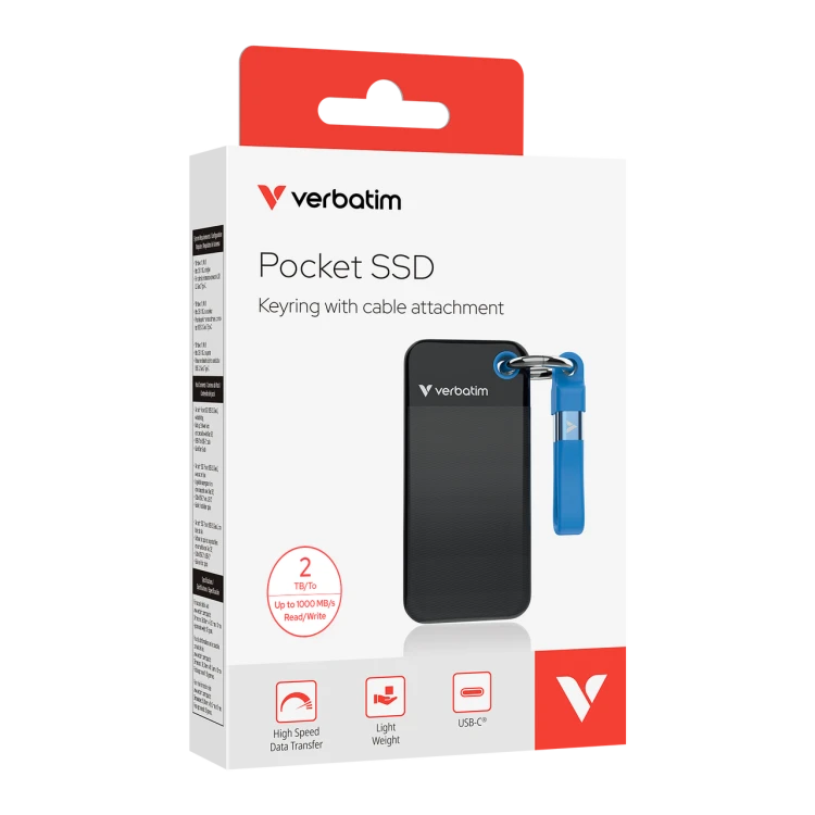 Dysk zewnętrzny SSD Verbatim Pocket SSD 2TB USB 3.2 Gen 2 (32195)