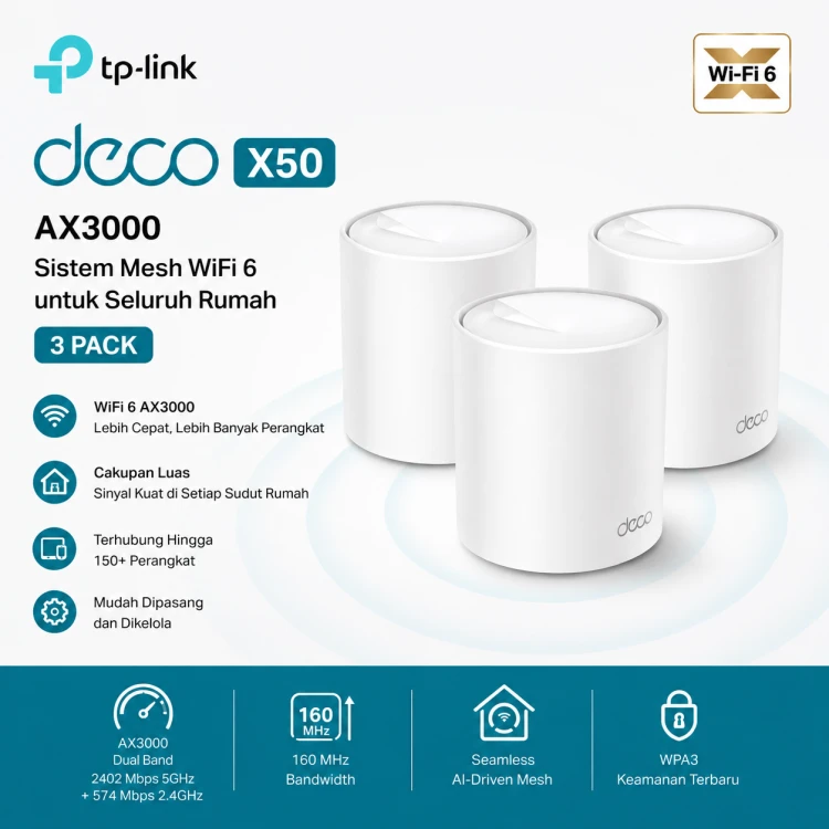 System Mesh Wi-Fi 6 TP-Link Deco X50 AX3000 (3-Pack)